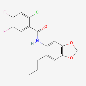 2 Chloro 4 5 Difluoro N 6 Propyl 1 3 Benzodioxol 5 Yl Benzamide