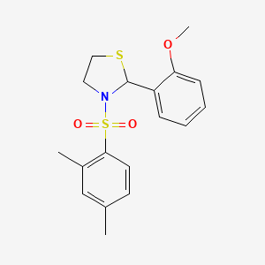 3 2 4 Dimethyl Benzenesulfonyl 2 2 Methoxy Phenyl Thiazolidine