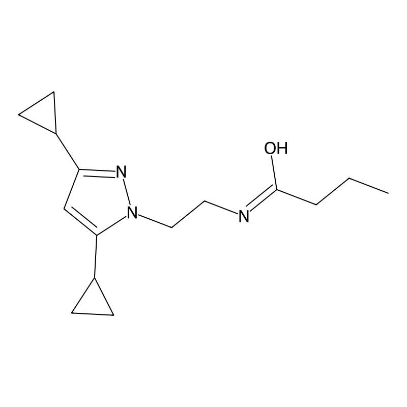 N-(2-(3,5-dicyclopropyl-1H-pyrazol-1-yl)ethyl)buty...