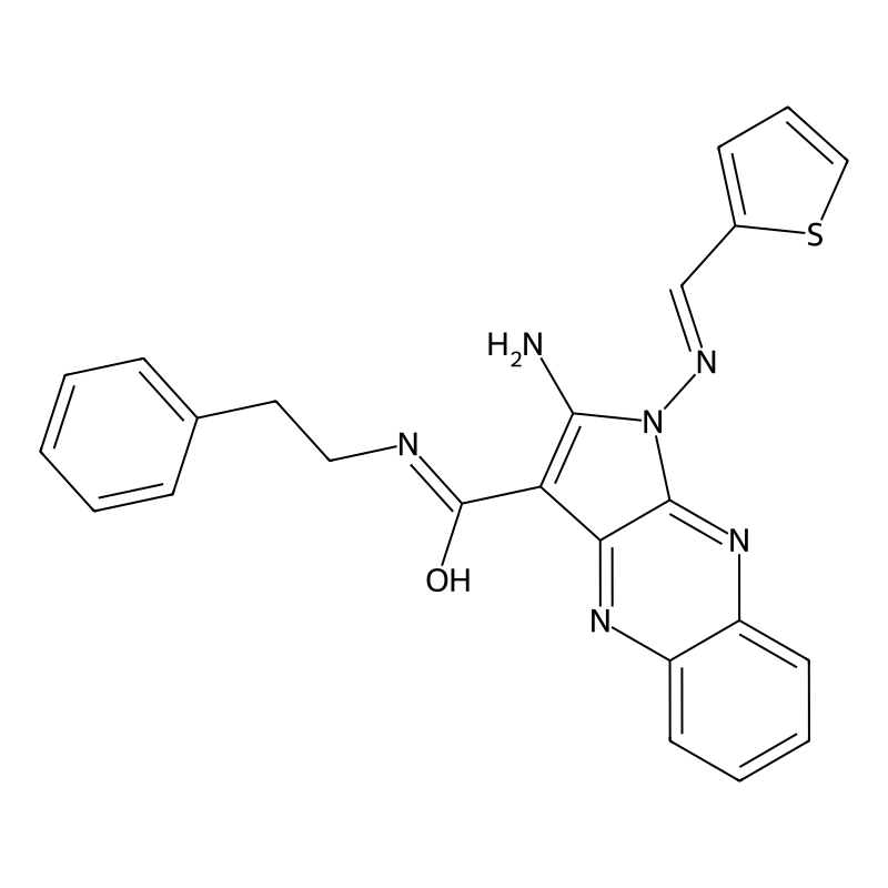 (E)-2-amino-N-phenethyl-1-((thiophen-2-ylmethylene...