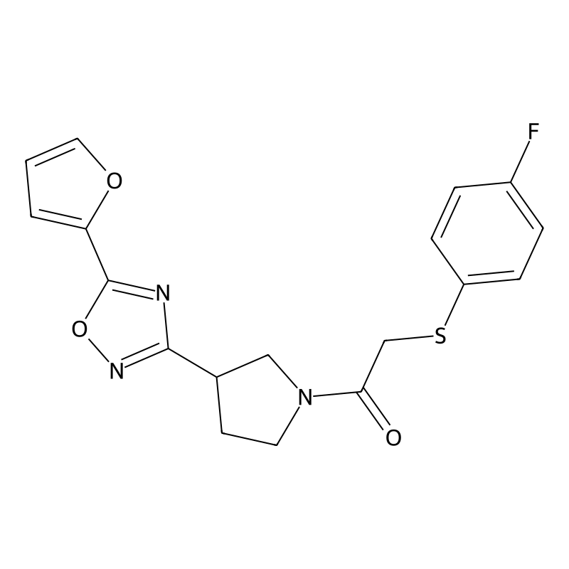 2-((4-Fluorophenyl)thio)-1-(3-(5-(furan-2-yl)-1,2,...