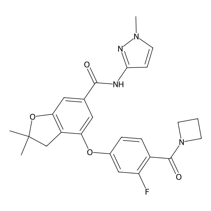 4-[4-(1-Azetidinylcarbonyl)-3-fluorophenoxy]-2,3-dihydro-2,2-dimethyl-N-(1-methyl-1H-pyrazol-3-yl)-6-benzofurancarboxamide