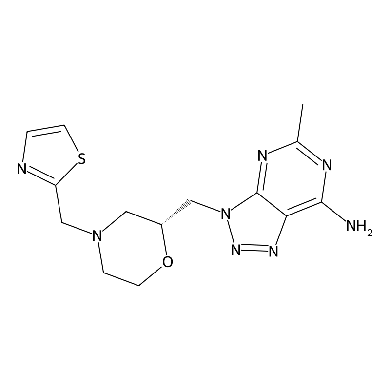 5-methyl-3-[[(2R)-4-(1,3-thiazol-2-ylmethyl)morpholin-2-yl]methyl]triazolo[4,5-d]pyrimidin-7-amine