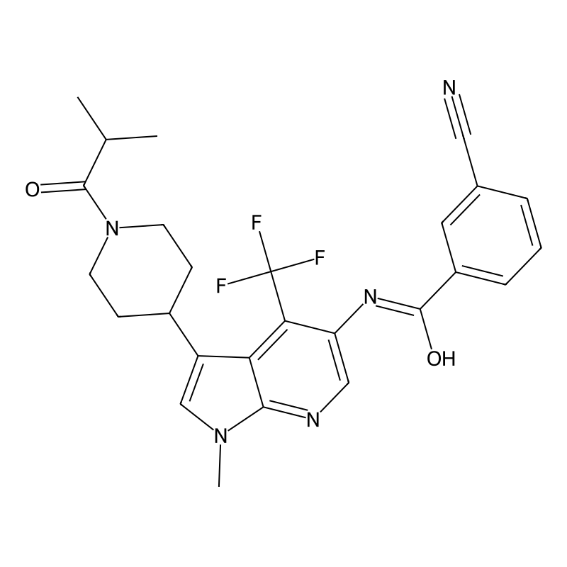 3-cyano-N-(3-(1-isobutyrylpiperidin-4-yl)-1-methyl-4-(trifluoromethyl)-1H-pyrrolo[2,3-b]pyridin-5-yl)benzamide