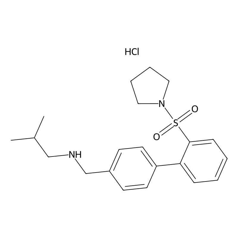 2-methyl-N-[[4-(2-pyrrolidin-1-ylsulfonylphenyl)phenyl]methyl]propan-1-amine;hydrochloride