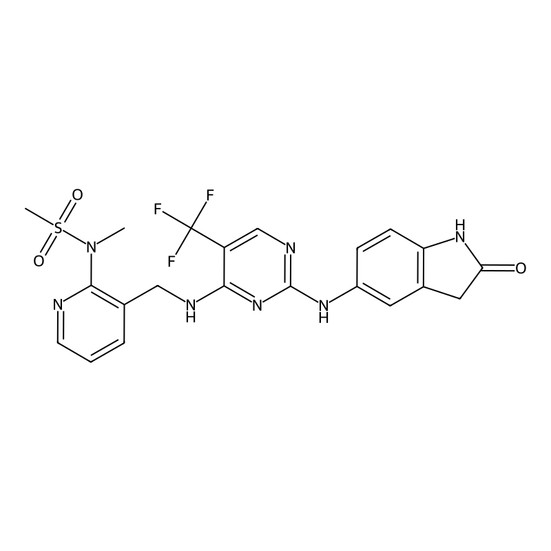 N-methyl-N-[3-[[[2-[(2-oxo-1,3-dihydroindol-5-yl)amino]-5-(trifluoromethyl)pyrimidin-4-yl]amino]methyl]pyridin-2-yl]methanesulfonamide