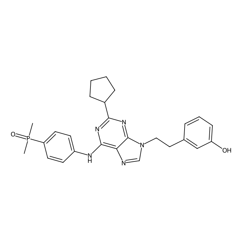 3-[2-(2-Cyclopentyl-6-{[4-(dimethylphosphoryl)phenyl]amino}-9H-purin-9-YL)ethyl]phenol