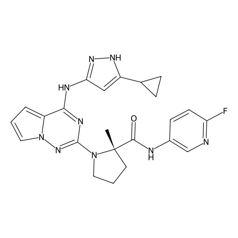 (2S)-1-[4-[(5-cyclopropyl-1H-pyrazol-3-yl)amino]pyrrolo[2,1-f][1,2,4]triazin-2-yl]-N-(6-fluoropyridin-3-yl)-2-methylpyrrolidine-2-carboxamide