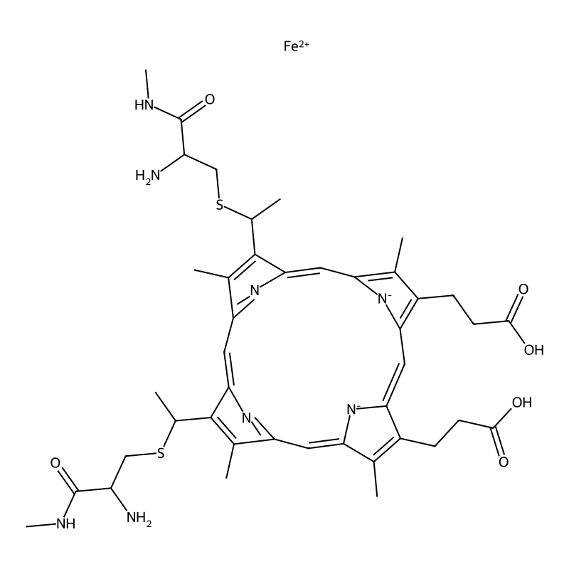 3-[8,13-Bis[1-[2-amino-3-(methylamino)-3-oxopropyl]sulfanylethyl]-18-(2-carboxyethyl)-3,7,12,17-tetramethylporphyrin-21,24-diid-2-yl]propanoic acid;iron(2+)