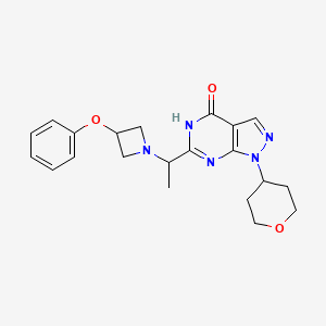 1-(oxan-4-yl)-6-[1-(3-phenoxyazetidin-1-yl)ethyl]-5H-pyrazolo[3,4-d]pyrimidin-4-one