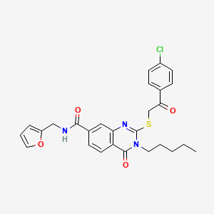 Chlorophenyl Oxoethyl Sulfanyl N Furan Ylmethyl Oxo Pentylquinazoline