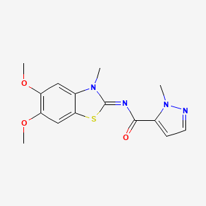 (E)-N-(5,6-dimethoxy-3-methylbenzo[d]thiazol-2(3H)-ylidene)-1-methyl-1H ...