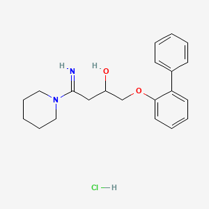 4-imino-1-(2-phenylphenoxy)-4-piperidin-1-ylbutan-2-ol;hydrochloride