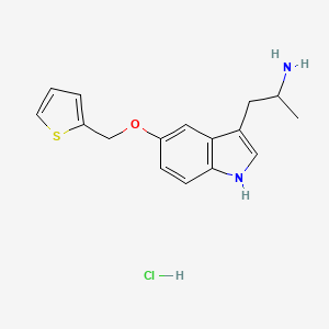 1-[5-(thiophen-2-ylmethoxy)-1H-indol-3-yl]propan-2-amine;hydrochloride