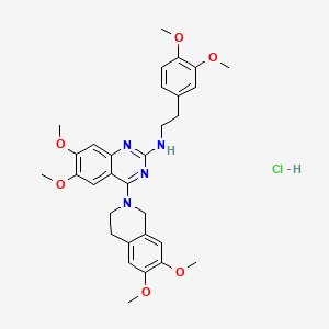 4-(6,7-dimethoxy-3,4-dihydro-1H-isoquinolin-2-yl)-N-[2-(3,4-dimethoxyphenyl)ethyl]-6,7-dimethoxyquinazolin-2-amine;hydrochloride