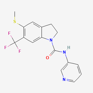 5-methylsulfanyl-N-pyridin-3-yl-6-(trifluoromethyl)-2,3-dihydroindole-1-carboxamide