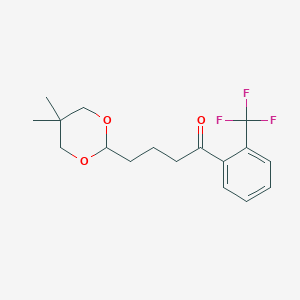 4 5 5 Dimethyl 1 3 Dioxan 2 YL 2 Trifluoromethylbutyrophenone