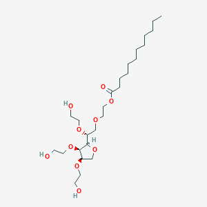 2-[(2R)-2-[(2R,3R,4R)-3,4-bis(2-hydroxyethoxy)oxolan-2-yl]-2-(2-hydroxyethoxy)ethoxy]ethyl dodecanoate